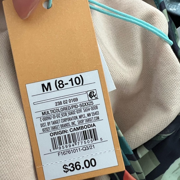 Kona Sol Women's One Piece Swimsuit with Tropical Print - Picture 5 of 11